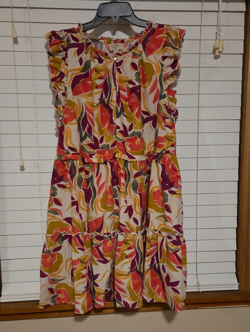 St. John's Bay Floral Tiered Ruffle Summer Dress in Multi-Color
